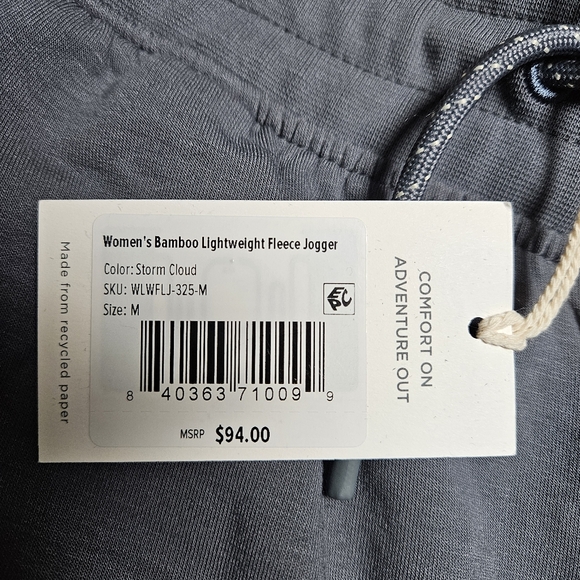 Free Fly Bamboo Lightweight Fleece Jogger Storm Cloud Medium - Picture 6 of 10